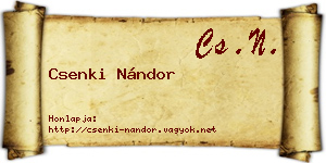 Csenki Nándor névjegykártya