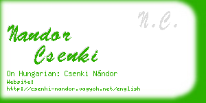 nandor csenki business card
